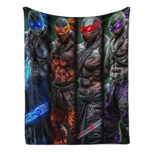 Turtles Squad Blanket City ​​Hero From Sewer   Soft Funny Throw Blanket Cozy Lightweight Plush Portable Cover Blanket For Sofa,Warm Gift For Birthday,Christmas,Multiple Blanket