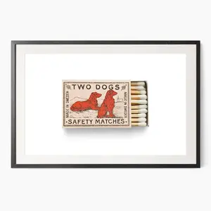 Poster wall art ,Travel gift Matchbox print, Cool poster Retro print Dog lover gift Antique art Vintage poster|  Framless Poster
