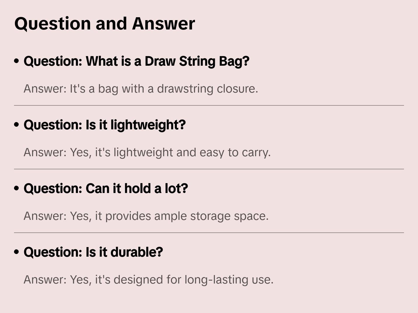 Draw String Bag