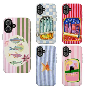 Cute Sardine Can Phone Case, Whimsical Fish Art,Tough phone case,for iPhone 17 16 15 14 13 12 11 Pro Max X XS for Samsung S21–S25 Plus Ultra,Gifts For Fans, Phone Accessories