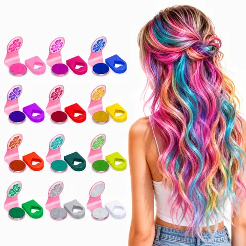 Washable Temporary Hair Chalk Powder Set - Portable, Non-toxic Washable Hair Color for Sports Events, Festivals (Beauty & Personal Care Haircare & Styling Product)