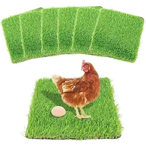 6/10 Pcs Chickens Nesting Pads Set, Washable Nest Box Bedding, Artificial Grass Rug, Synthetic Turf Mat, 12x12x1.2 Inches