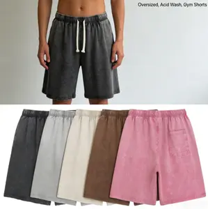 Acid Wash Oversized Shorts | Casual Summer Gym Shorts for Men & Women