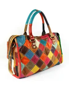 Women's Colorblock Tote Bag, Fashionable Large Capacity Shoulder Bag for Daily Used, Casual Trendy Versatile High-quality Daily Commuting Bag