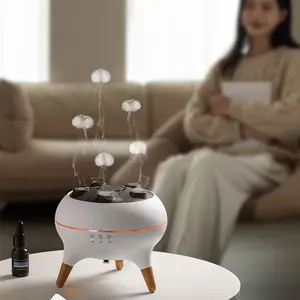 Dynamic multi-spray aromatherapy machine desktop flame humidifier household large fog colorful light wireless remote control aromatherapy machine Aroma jellyfish  diffuser Multifunction