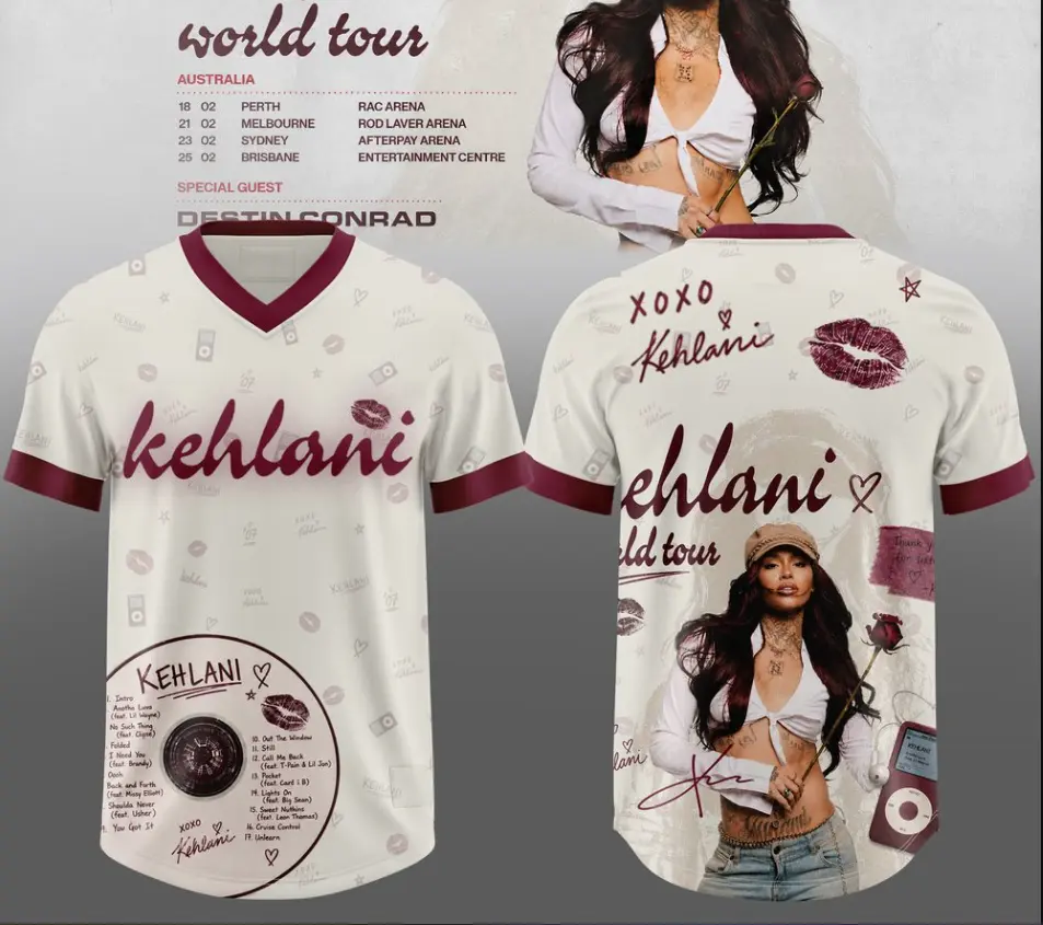 Kehlani Australia World Tour 2027 White Edition Football Jersey