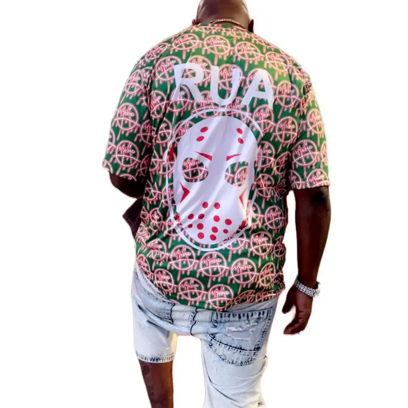 RuA Maniac Jerseys and Maniac Dicks Top and Bottom - Casual T-Shirt with Graphic Design, Green and Red Patterns