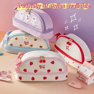 Large Capacity Dual-Layer Pencil Case, Cute Personalized Pen Bag Makeup Bag, Creative Student Stationery Box, Desktop Storage Organizer