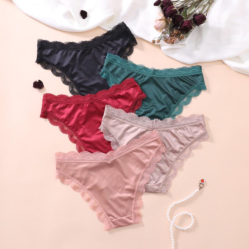 5 Pack Women Low Waist Mesh Lace Panties, Sexy Perspective Breathable Solid Briefs Soft Ladies Lingerie Underwear 5 Pack Women Low Waist Mesh Lace Panties, Sexy Perspective Breathable Solid Briefs Soft Ladies Lingerie Underwear