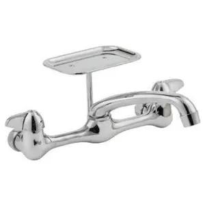 Homewerks Worldwide  HomePointe Wall Mount Kitchen Faucet with 2 Handle - Chrome