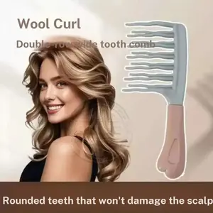 Double Row Wave Teeth Curling Massage Comb, Suitable for Wide Range of Users, Hair Care Tool, Styling Accessory, Comfortable Design