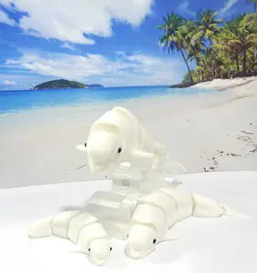 3pcs Articulated Beluga Whale Figure, Sea Animal Creatures, Poseable Executive Desk Toy, Fidget Toy for ADHD/Autism Toy Decoration Set Magical