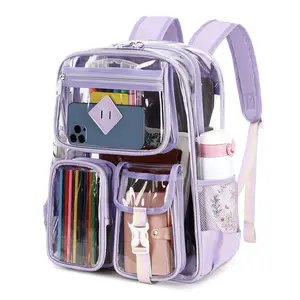 New Transparent Backpack, Large Capacity PVC Waterproof Bag, Outdoor Fitness Visual Backpack, Student Bookbag, Travel Backpack, Durable Design