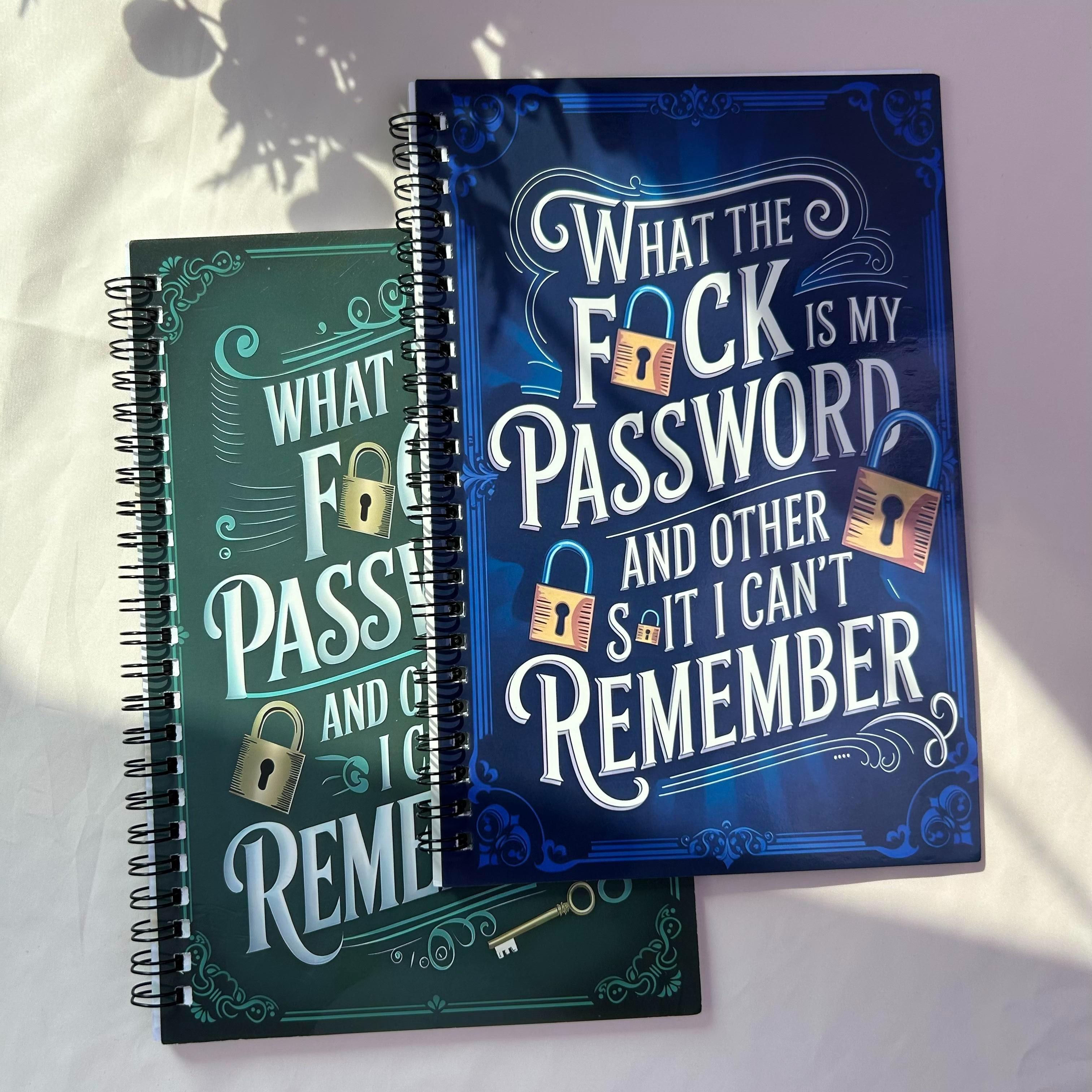Durable Spiral Bound Password Organizer Notebook, What the F*ck is My Password Book, Secure Login Information Storage Journal for Daily Use