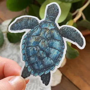 Sea Turtle Sticker Waterproof Vinyl Decal for Laptop, Water Bottle