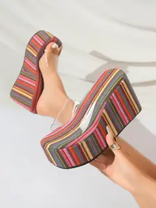 Trendy Colorful Wedge Sandals for Women, High Heel Thick Sole Platform Flip Flops, Outdoor Wear, Fashionable, Stylish and Comfortable