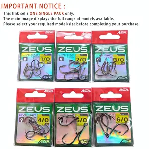 Live Bait Hook 1/0-6/0 Size, Full Spectrum Packaging Anti-Rust Design, Treble Hook, Fishing Hooks for Lure Casting, Durable Fishhooks