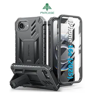 FNTCASE For iPhone 16E 17E Phone Case: Military Grade Shockproof With Built-In Screen Protector And Kickstand