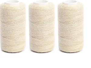 Resistant High Strength Polyester Thread for Upholstery, Outdoor Market, Drapery, Beading, Purses, Leather, Hair Weave Bundles, Hair Extensions, Wig DIY Project 3 Rolls (3 Thread, Blond)