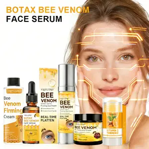 Bee Venom Skincare Set, 120g Repair Serum, 30ML Oil, 150g Firming Cream, 15g Eye Cream, 40g Turmeric Stick, Moisturizing & Tightening Care