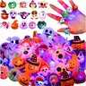 50-Piece Glow-in-the-Dark Festive LED Rings Party Pack - Unisex Party Favor, Kid Gifts, Goodie Bag Fillers, Halloween Light-Up Accessories for Adult & Child