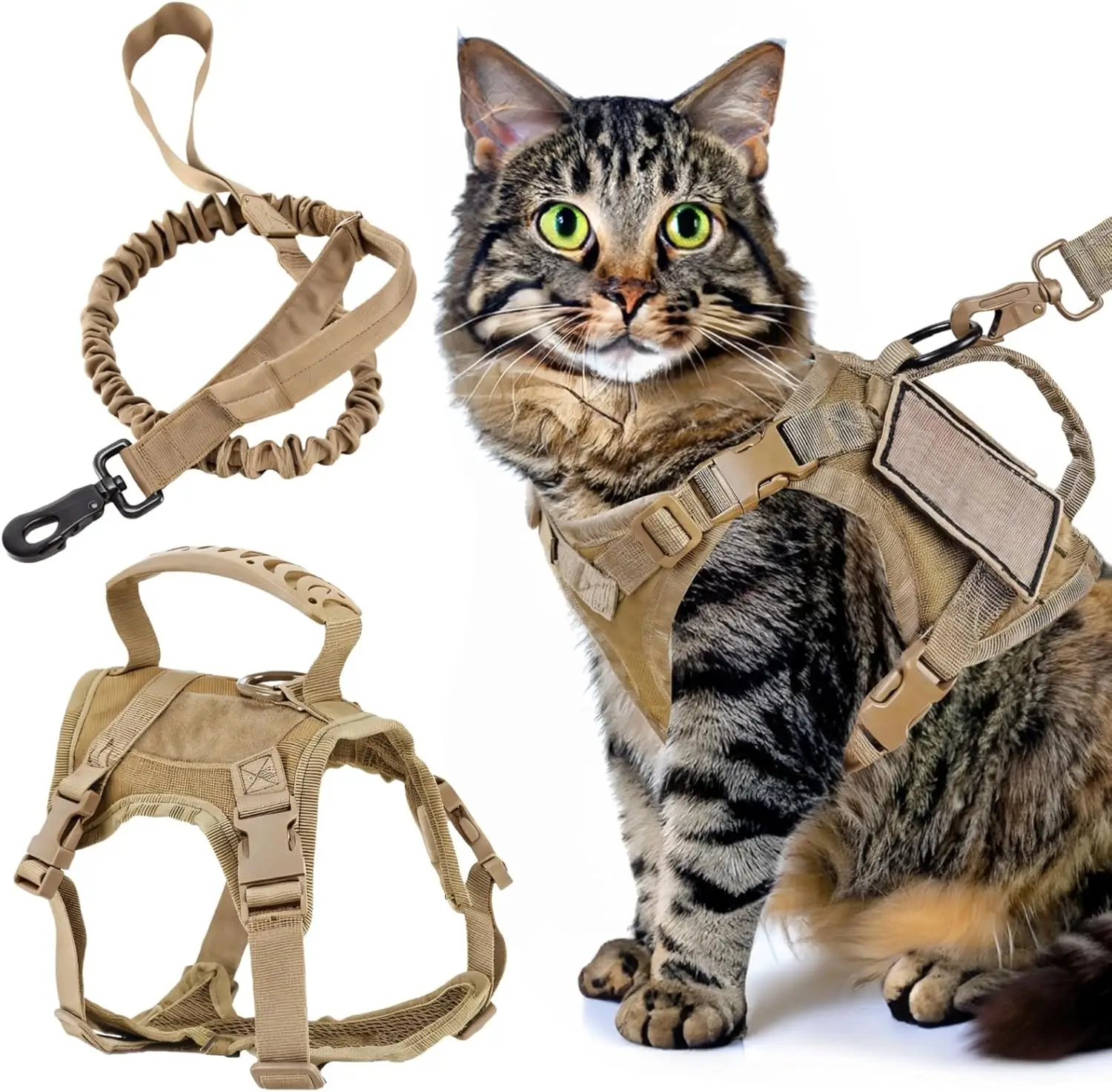 Adjustable 600D Anti-Escape Pet Vest-Leash - Durable, Comfortable And Stylish Cat And Puppy Training Gear hands free leash tactical harness