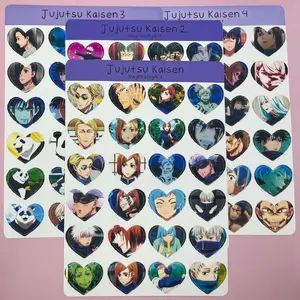 JujutsuSorcerer Anime Heart Sticker Sheet JujutsuSorcerer Anime Heart Sticker Sheet
