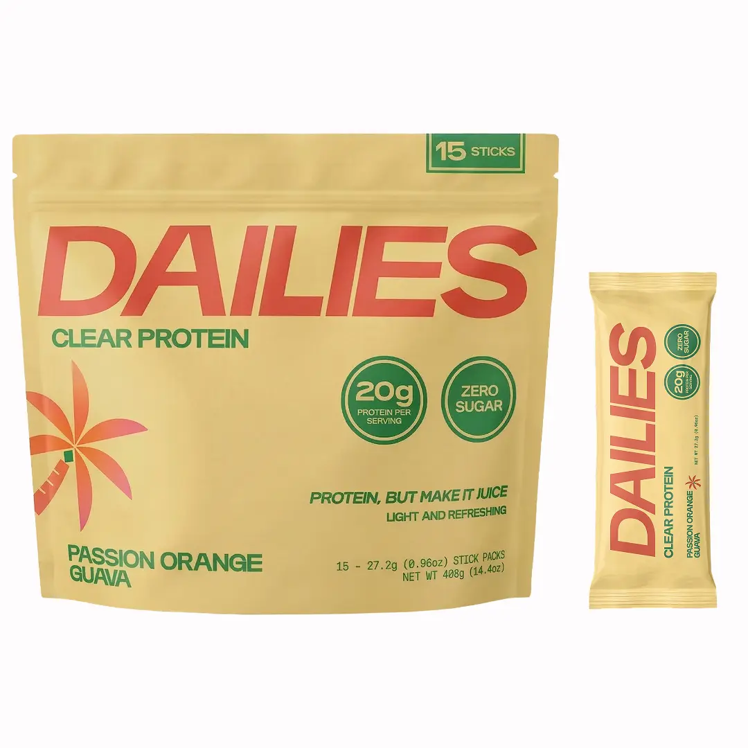 Dailies Clear Protein POG - 40% Daily Protein - 15 Stick Packs - 0g Sugar - 0g Lactose