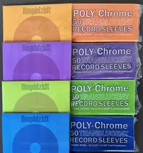 Color Outer Sleeves Vinyl Records 12" 3mil thick Poly-Chrome Translucent 50pk