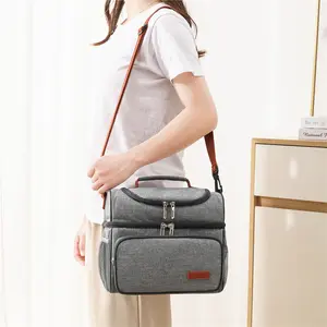 Large Insulated Lunch Bag Leakproof Cooler Tote with Multi Compartments, Portable Thermal Lunch Box for Work Office Picnic Travel Food Storage