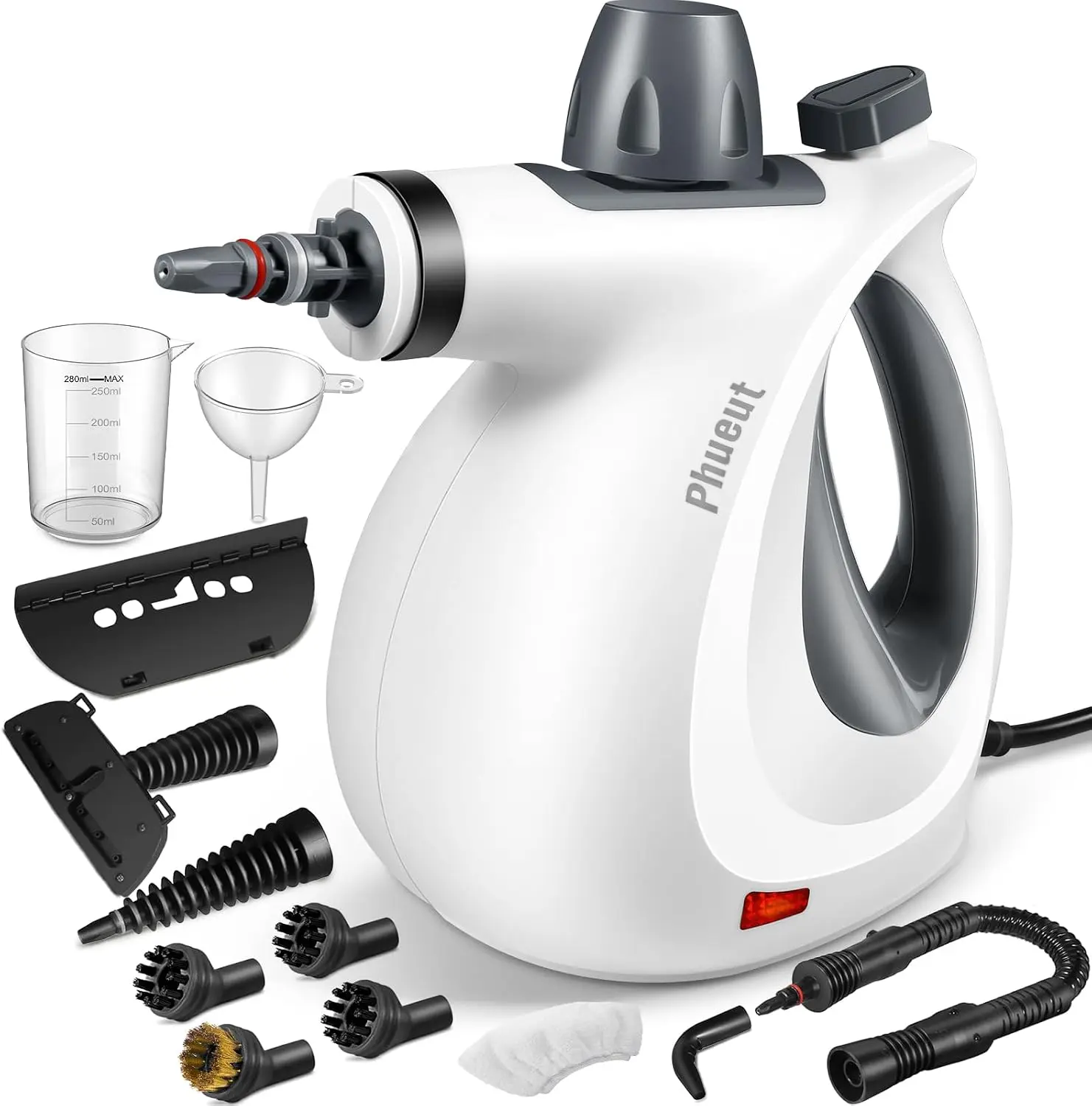 Pressurized Handheld Multi-Surface Steam Cleaner Heavy Duty Portable Steamer with 12 Piece Accessory Kit Chemical Free Natural Deep Cleaning for Home Floor Upholstery Couch Grout Tile Window Furniture Car Detailing