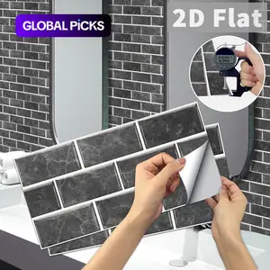 Brick Pattern Wall Panels Sticker, Self-adhesive Tile Sticker, Waterproof Wall Trim for Home Living Room Bedroom Bathroom Kitchen, Peel Stick Wallpaper