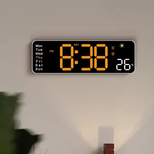 Creative Weather Clock Multi-Functional Living Room Wall Clock, New Alarm Clock Temperature Display Watch, Stylish Home Decor, Digital Clock Decor