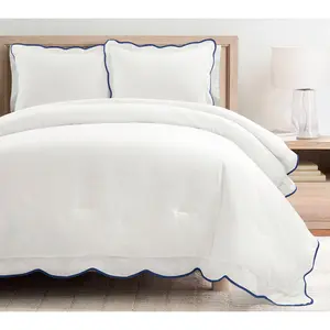 Lush Decor Coastal Chic Scallop Edge Comforter3pc Set- F/Q