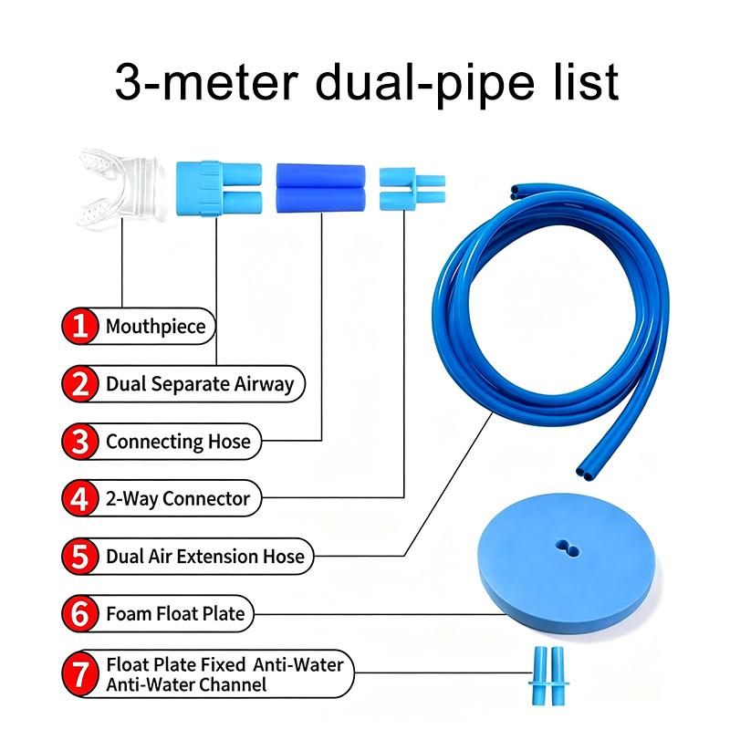 Diving Oxygen Supply Set, Scuba Breathing Tube with Splash-Resistant Single-Head/Dual-Head Regulator, Silicone Leak-Proof Underwater Breathing Valve, Snorkeling Mask Snorkels for Diving Training, Underwater Snorkels
