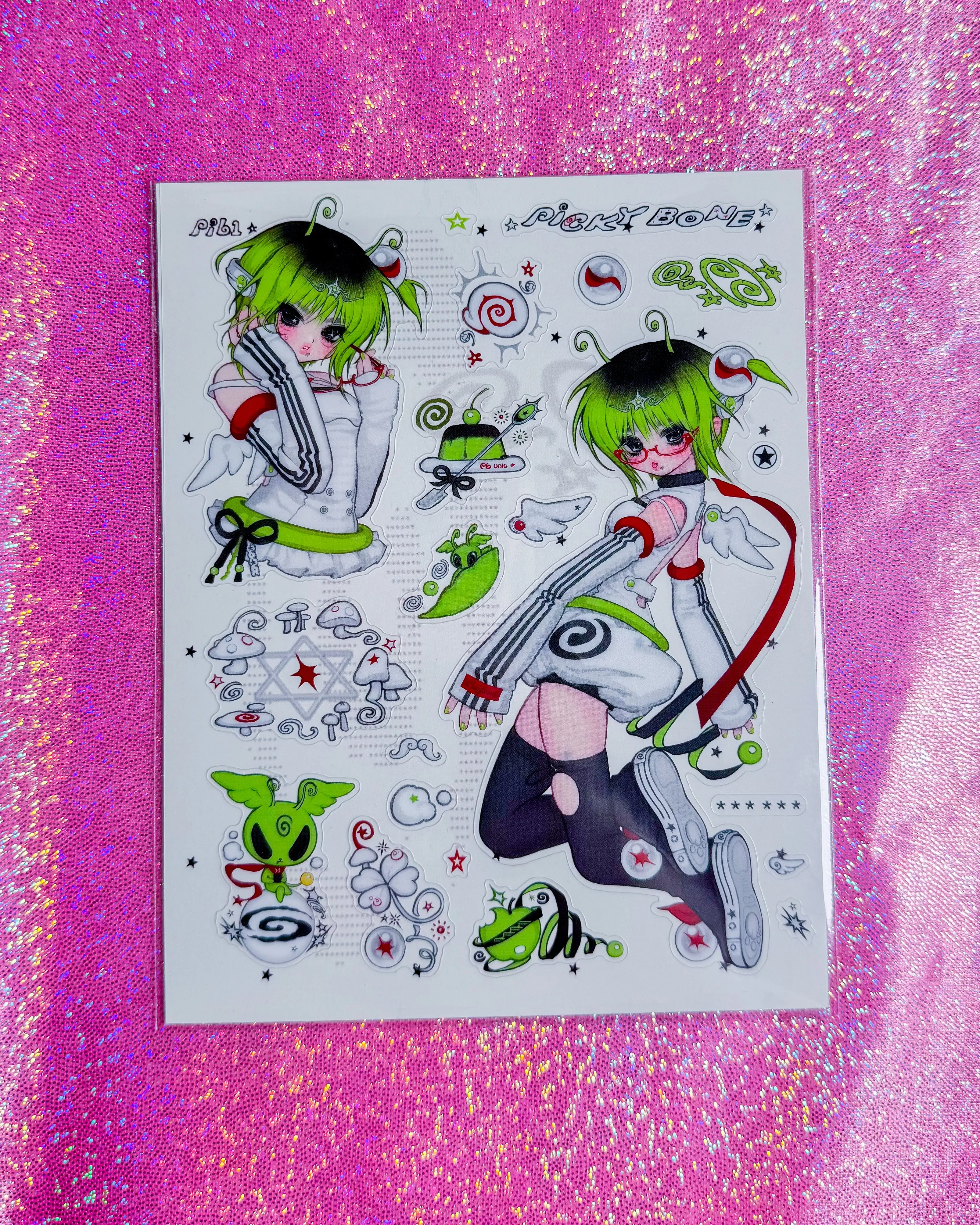 PIBLx Pickybone Alien Sticker Sheets