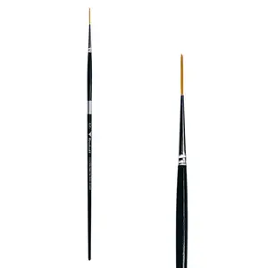 Trekell Golden Taklon Long Handle Artist Brush -  Size #5/0 Script Rigger