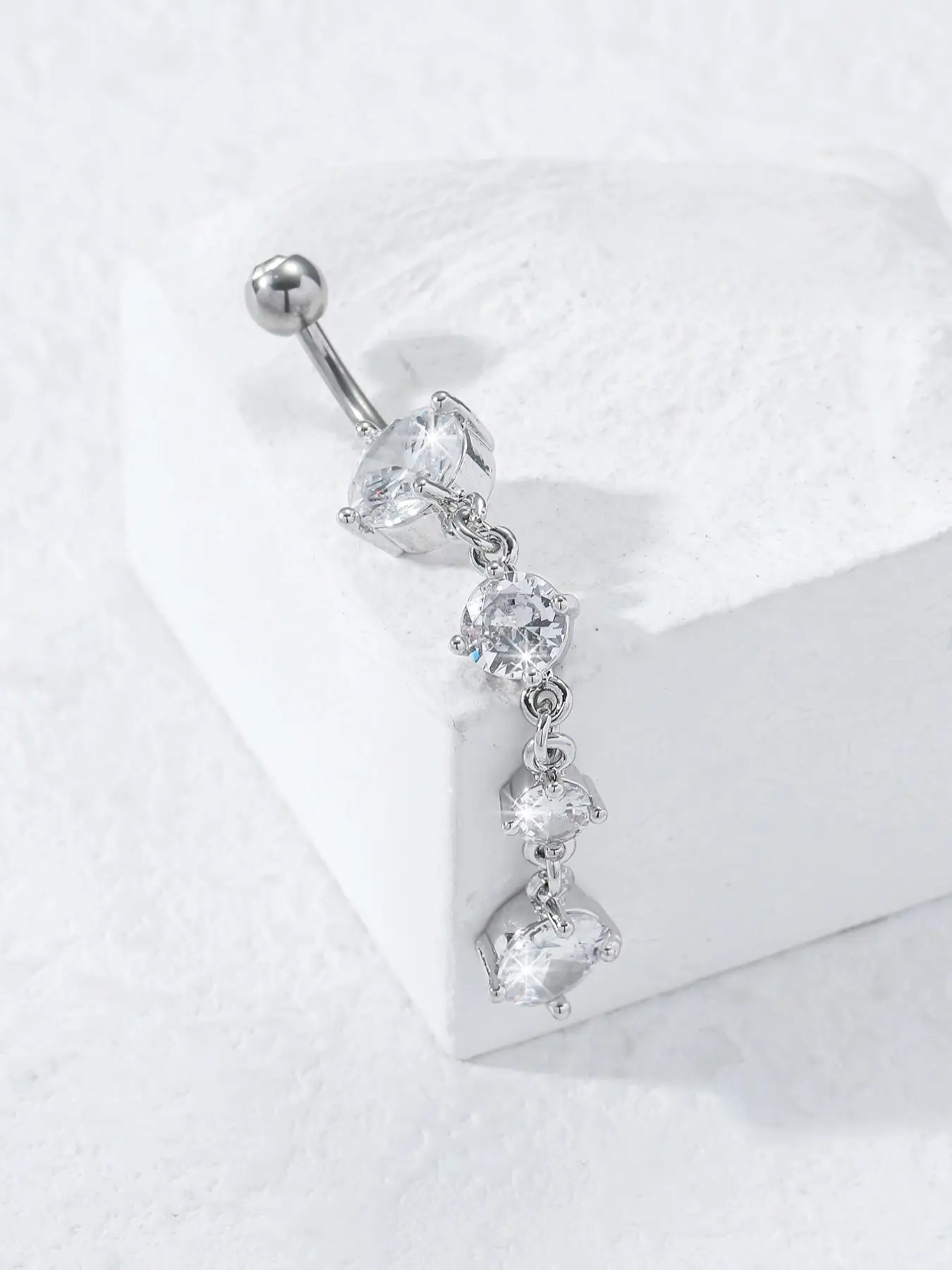 Women's Elegant Rhinestone Decorated Belly Ring, Navel Ring, Belly Button Rings, Belly Piercing Jewelry, Body Jewelry, Body Jewellery, Body Piercings, Fashion Jewelry for Party, Daily Clothing Decor, Trendy All-match & Exquisite Jewelry for Birthday Gift