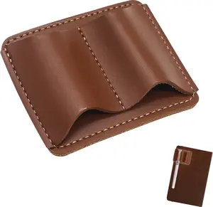 Handmade Leather Pen Holder Clip for Notebooks and Journals, Sturdy Brown Pen Loop with Metal Clip, Secure Pencil Organizer for Planners, Bibles, and Books (1-Pack)