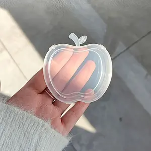 Apple-Shaped Transparent Plastic Storage Containers, 10pcs Organizers for Cosmetics, Jewelry & Small Items, Portable Design for Home & Travel