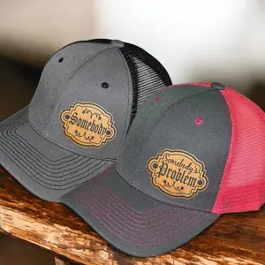 Couples Somebody & Somebody's Problem -Snapback Mesh Laser Engraved Patch Cap - One Size Fits Most - Choose Colors