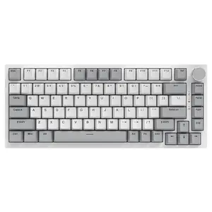 AJAZZ AK820 wired gaming mechanical keyboard 75% layout metal volume knob FN multimedia function 82 key computer office keyboard full key hot swappable Gasket structure plug and play support multiple systems suitable for gaming and office