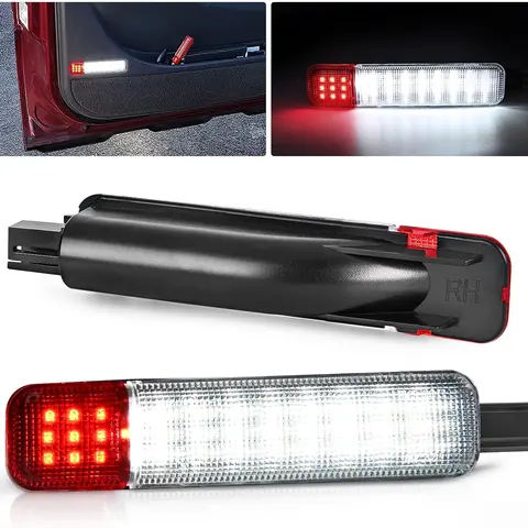 Nilight 2PCS LED Car Ambient Interior Door Panel Lights - 1x Pair of Right & Left Side, White & Red Courtesy Accessory, Fit 1995-2006 Chevy Tahoe, 2000-2006 GMC Yukon XL 1500/2500, Silverado Sierra 1500-3500 HD, Suburban, Cadillac Escalade, Hummer H2