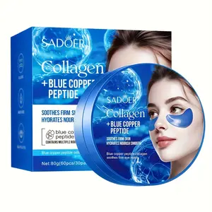 60pcs/30pairs Collagen& Blue Copper Peptide Eyeshade for Women- Firming& Nourishing Paster with Hyaluronic Acid, Fragrance-Free,Sensitive Light Beige Care,Skincare Routine,Fragrancefree Formula, Eye Patches, Firming Patches,  Daily Skincare Users