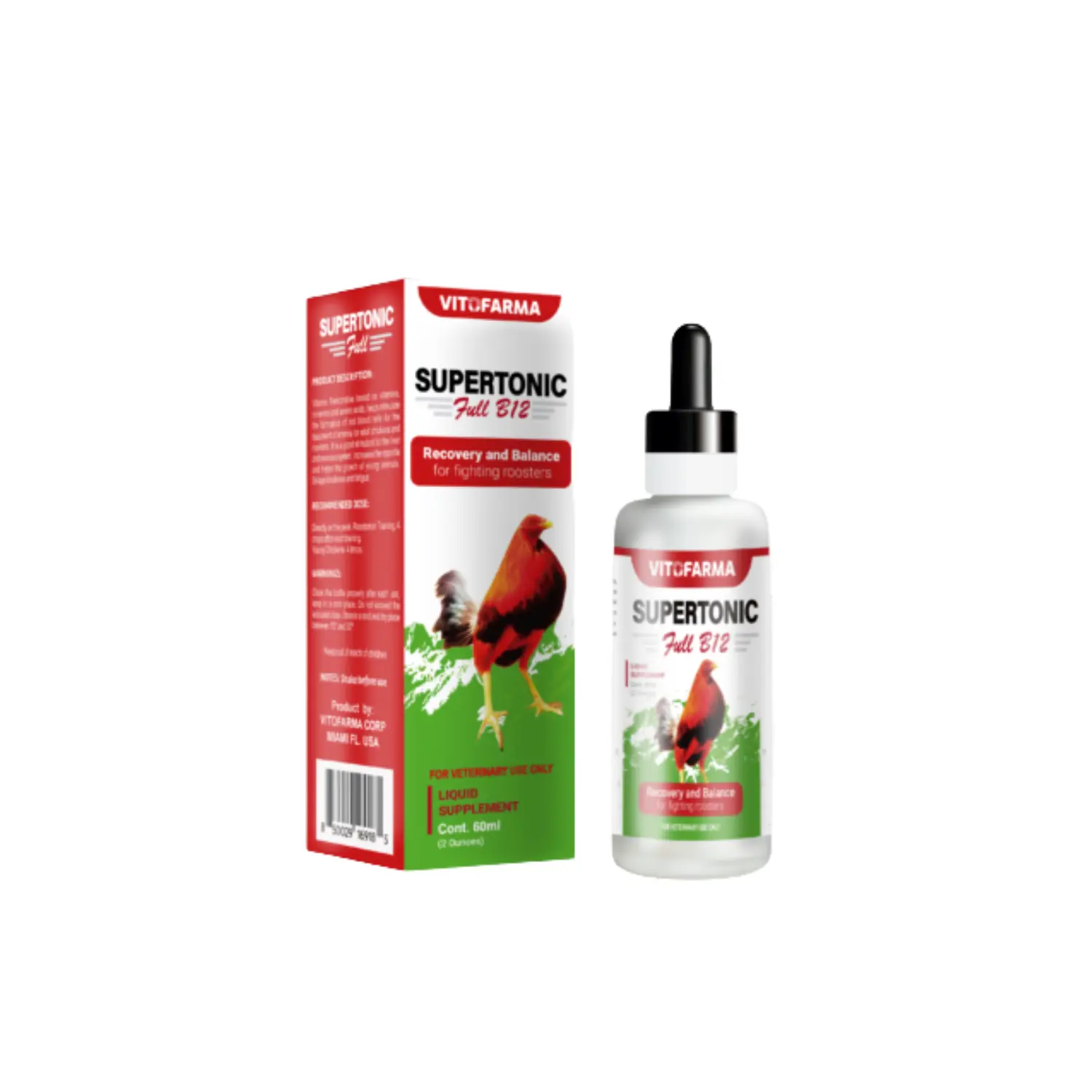 Vitamin B12 Liquid Supplement for Roosters, 60 mL