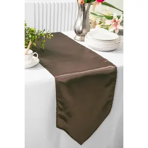 13.5"x108" Satin Table Runner - Chocolate (1pc)