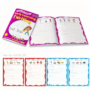 3-Pack A4 Learning Books, English Alphabet & Numbers Practice, Erasable Early Education Toys, Simple Style DIY Study Notebooks