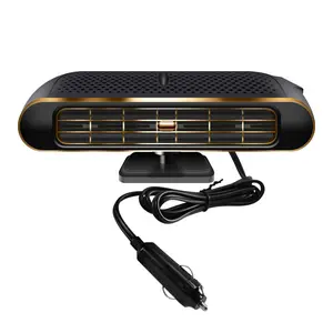 New High Power Car Heater 12V 120W Smart Vehicle Heater for Winter Defrost Defog Black Gold & Silver 17x9.5x7.5cm 1.25m Cord Double-Sided Tape Fixing