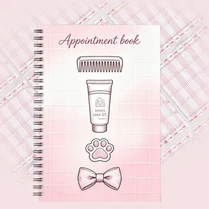 1 spiral aesthetic appointment notebook, travel diary, suitable for customer appointment management, daily scheduling, office planning and personal organization on various occasions, 2026 dog grooming appointment book