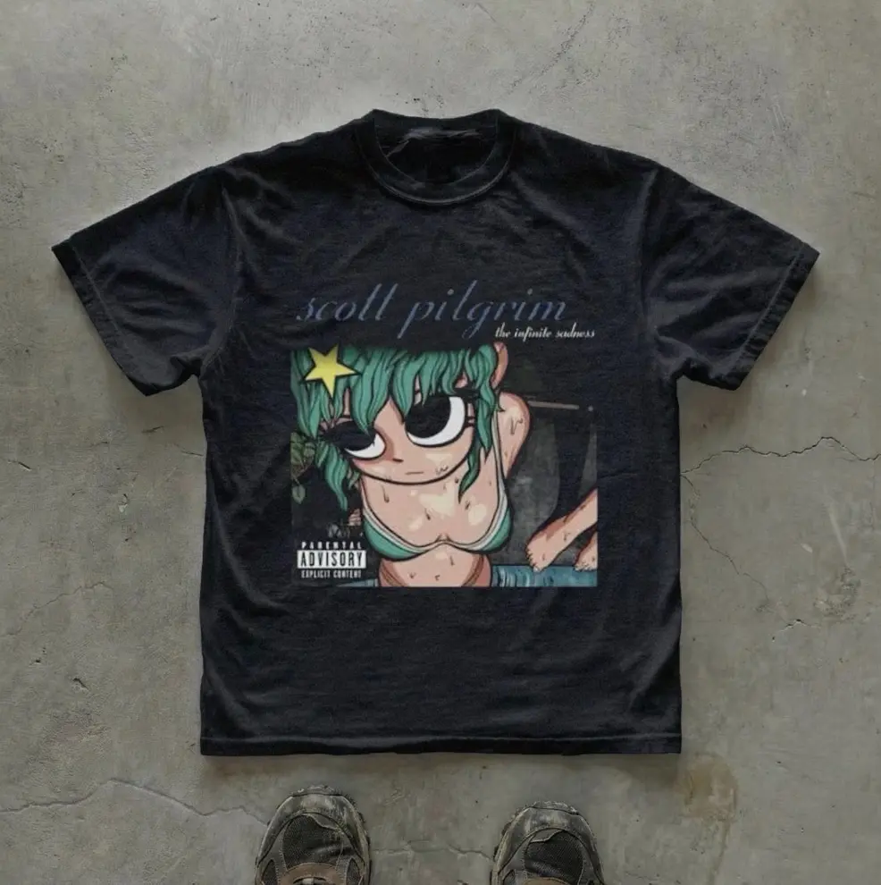 Deftones scott pilgrim T-Shirt, Rock Music Band Graphic Tees, Unisex Tshirt, Gifts Shirt, Menswear Womenswear Streetwear, Aesthetic, Heavyweight Cotton Comfort Top Regular Fit Y2k Outfit Outdoor Affliction Clothes
